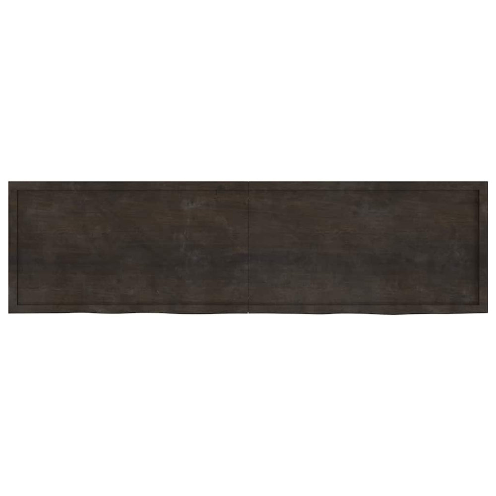 Tischplatte Dunkelbraun 220x60x(2-4)cm Massivholz Eiche