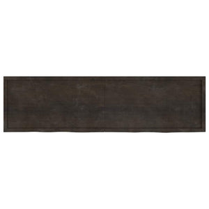 Tischplatte Dunkelbraun 220x60x(2-4)cm Massivholz Eiche