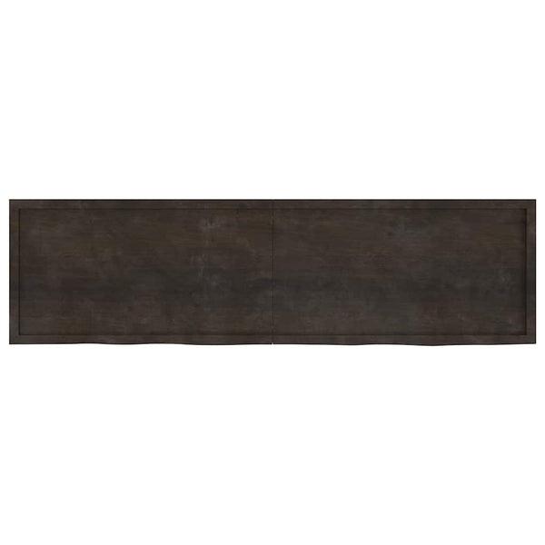 Tischplatte Dunkelbraun 220x60x(2-4)cm Massivholz Eiche