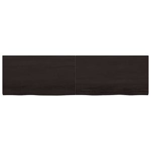Tischplatte Dunkelbraun 220x60x(2-4)cm Massivholz Eiche