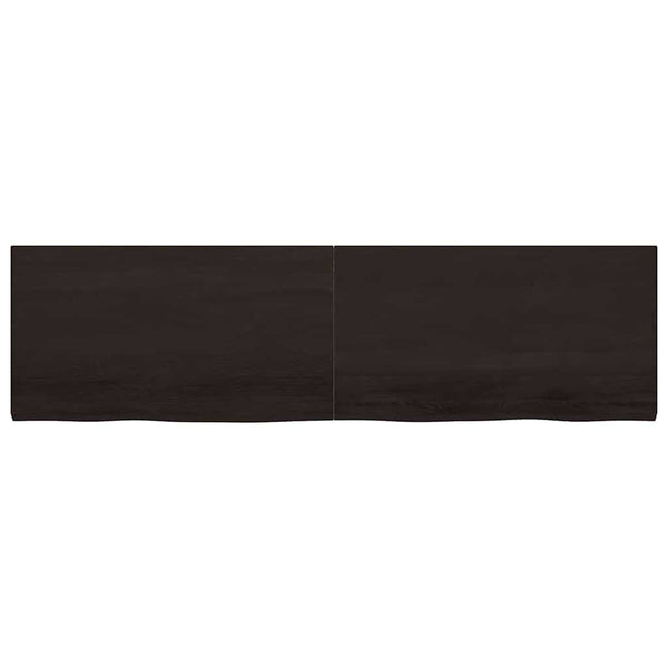 Tischplatte Dunkelbraun 220x60x(2-4)cm Massivholz Eiche