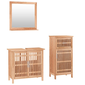 vidaXL Meuble de salle de bain 3 pcs Bois de noyer massif