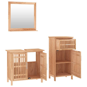 vidaXL Meuble de salle de bain 3 pcs Bois de noyer massif