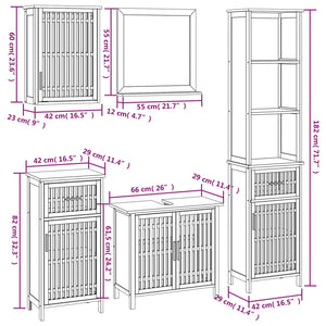vidaXL Ensemble de meubles de salle de bain 5 pcs Bois massif Noyer