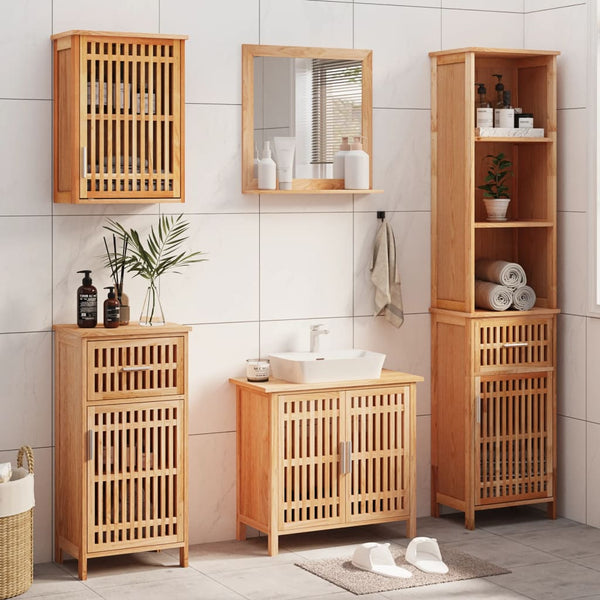 vidaXL Ensemble de meubles de salle de bain 5 pcs Bois massif Noyer