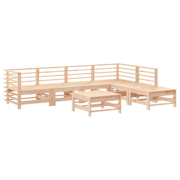 7-tlg. Garten-Lounge-Set mit Kissen Massivholz