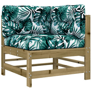 vidaXL Salon de jardin 10 pcs avec coussins, bois de pin imprégné