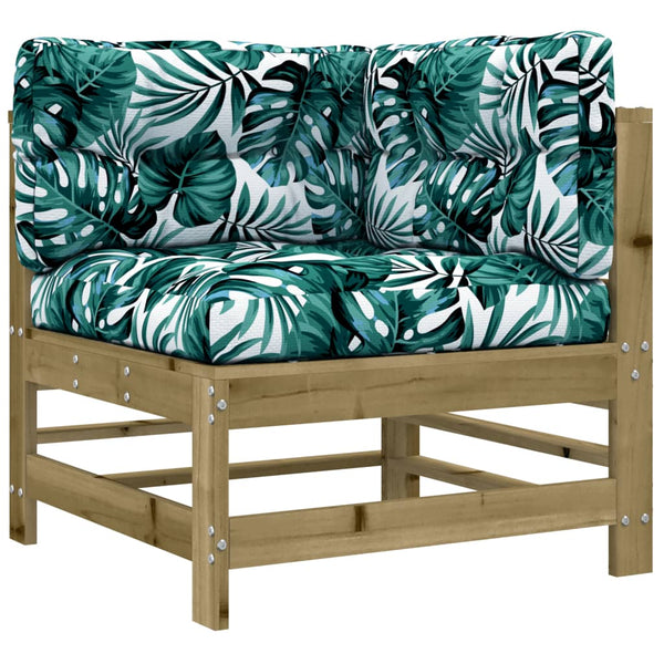 vidaXL Salon de jardin 10 pcs avec coussins, bois de pin imprégné