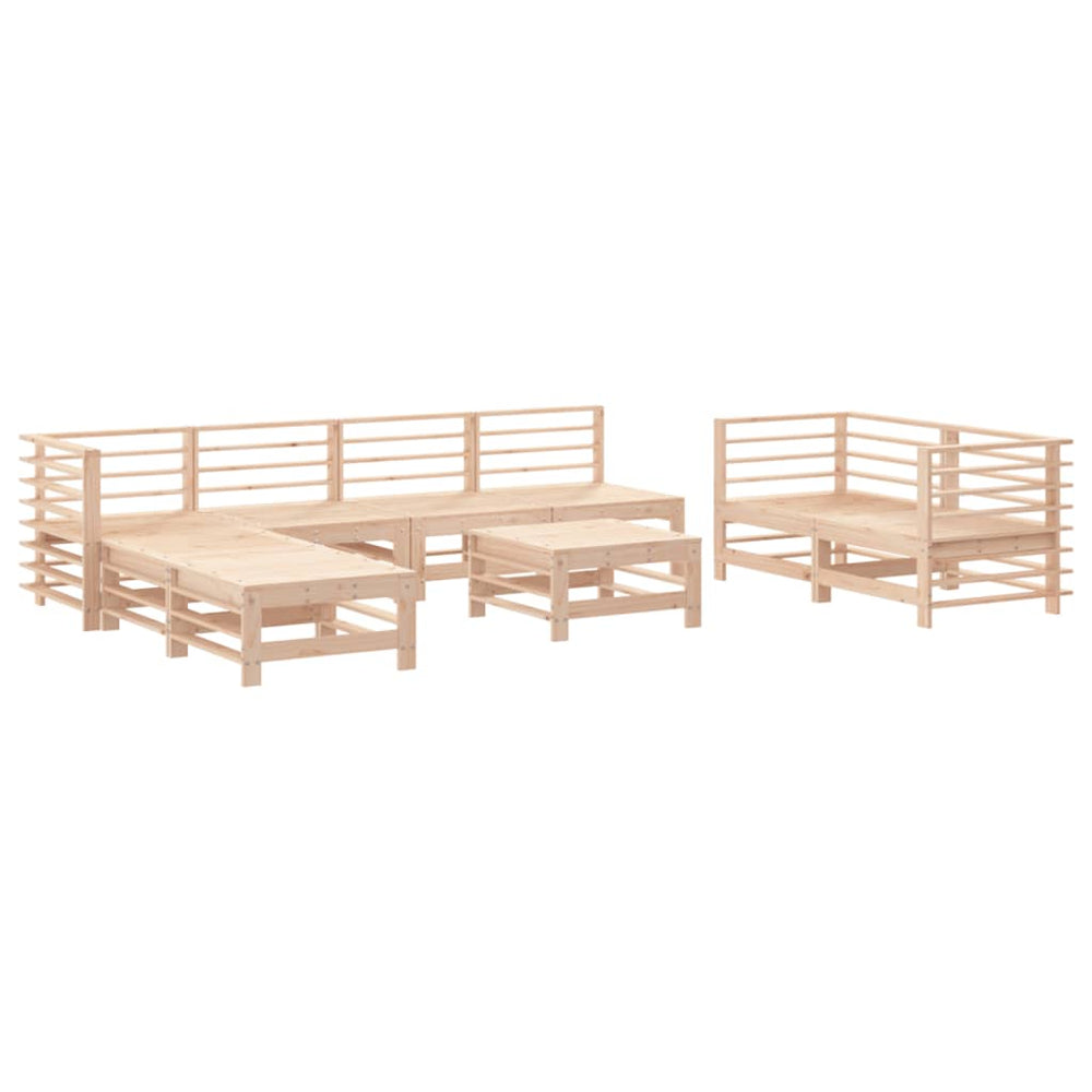 vidaXL 9-piece Solid Pine Wood Garden Lounge Set