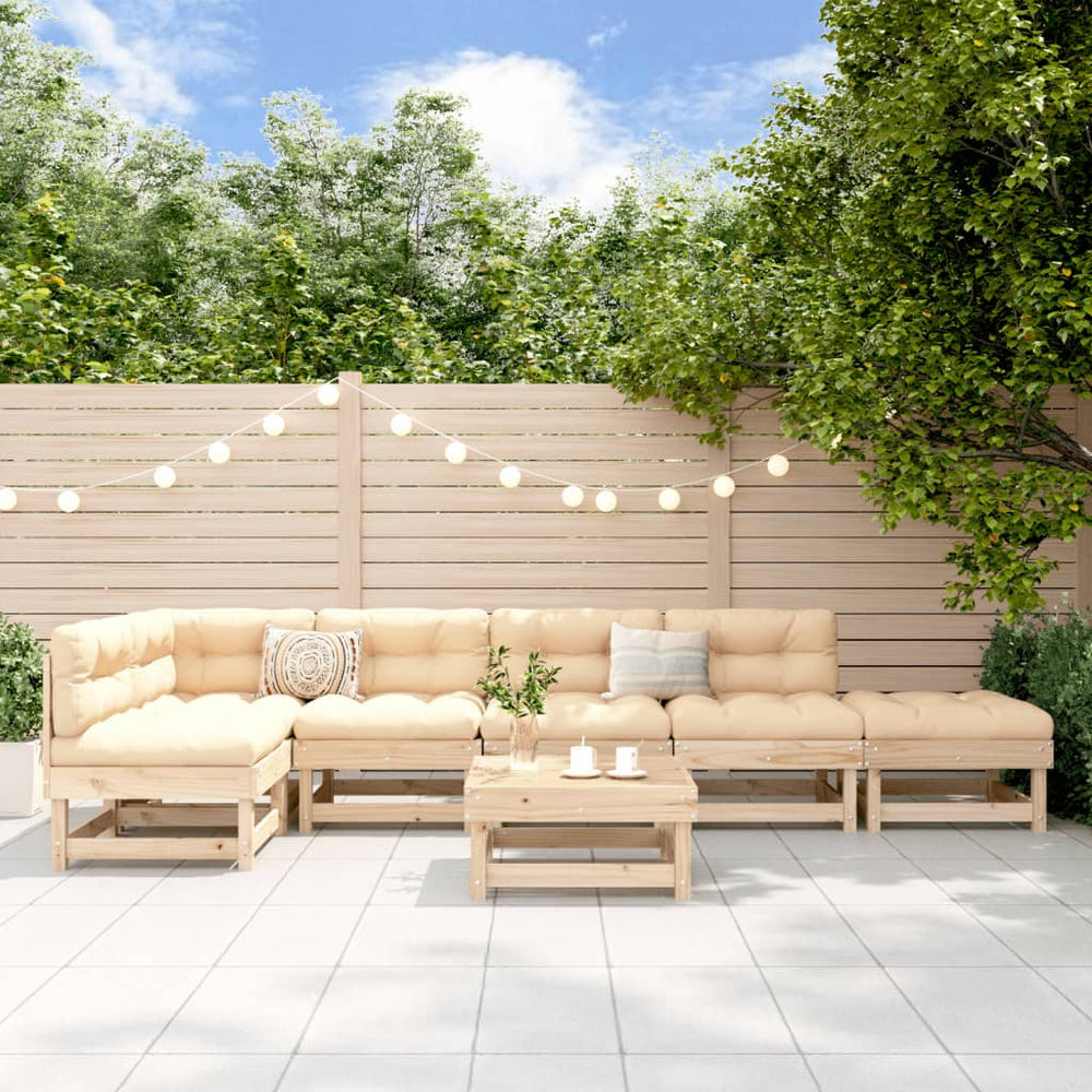 vidaXL 7-Piece Garden Lounge Set Solid Pine Wood