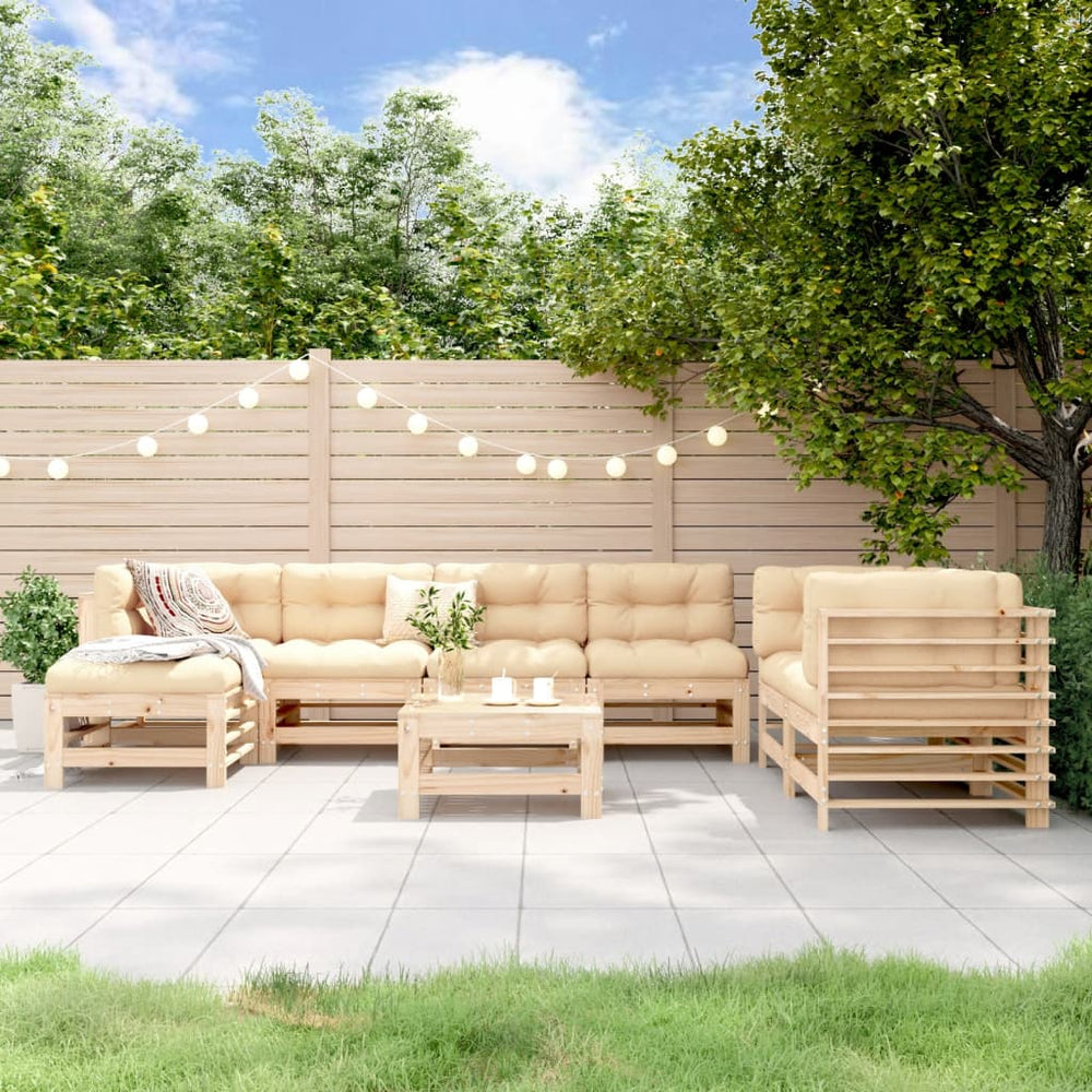 vidaXL 8-Piece Garden Lounge Set Solid Pine Wood