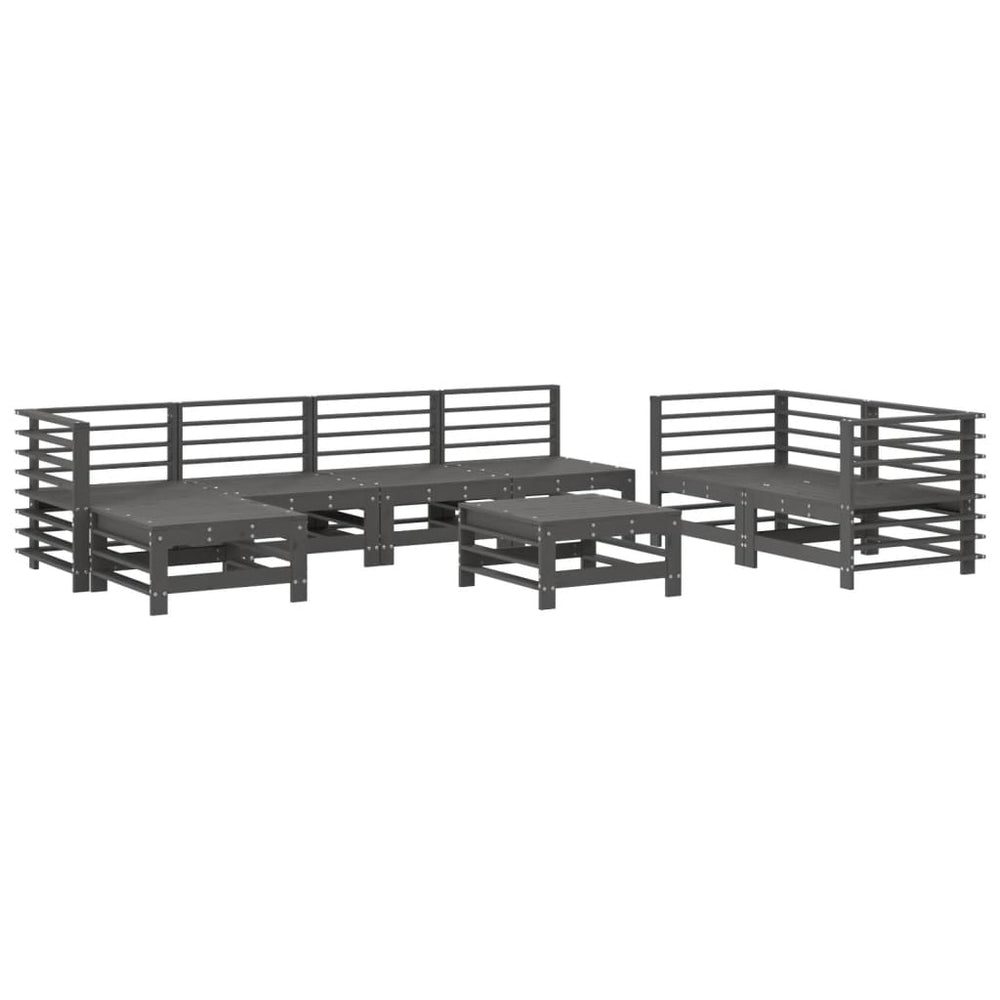vidaXL 8-piece Garden Lounge Set Grey Solid Pine Wood