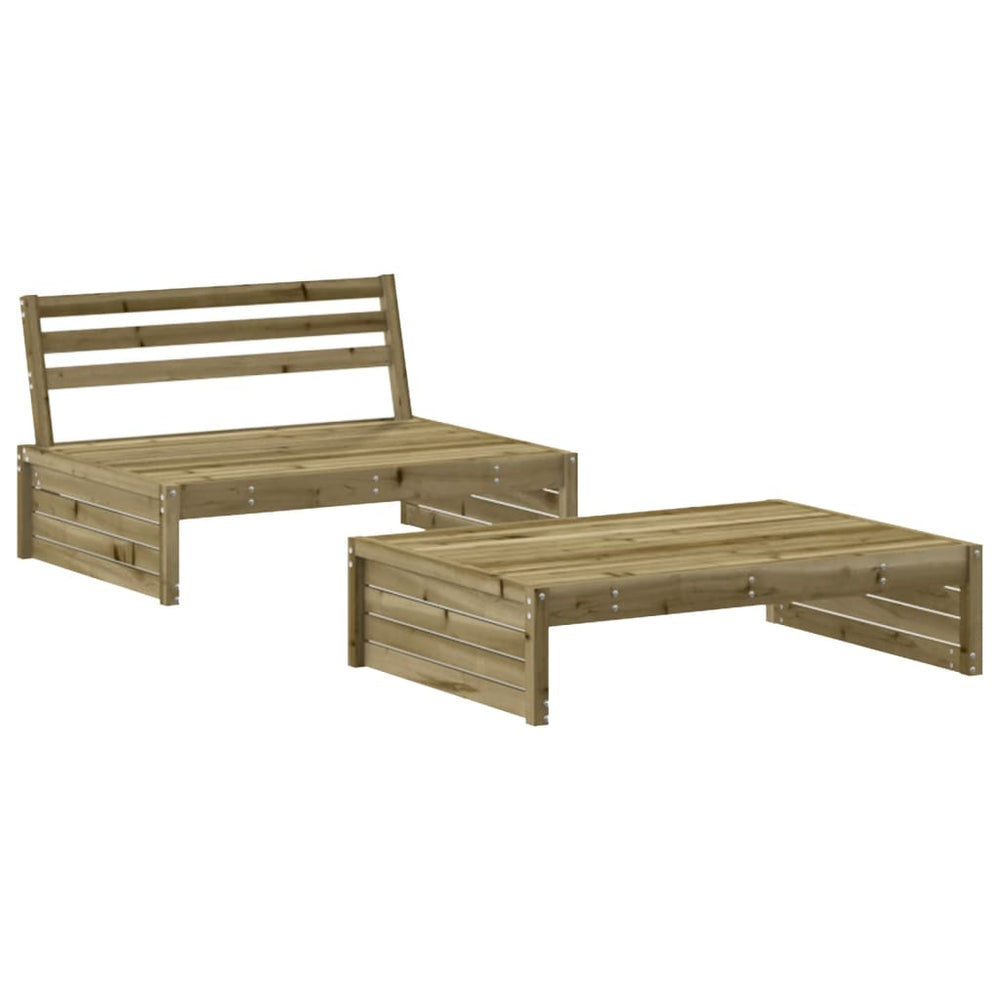 vidaXL Salon de jardin 2 pcs en pin imprégné