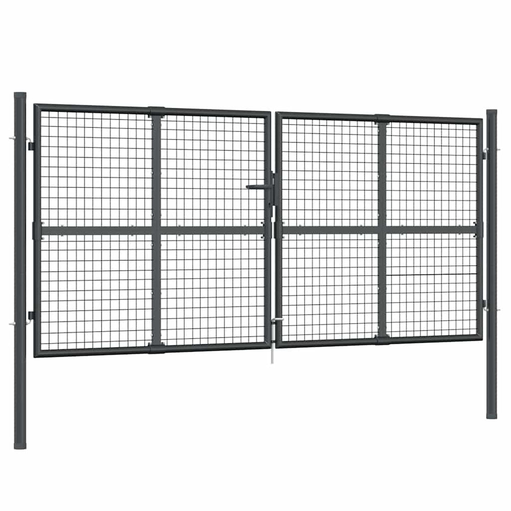 vidaXL Portail de jardin grillagé anthracite 300x125 cm Acier galvanisé
