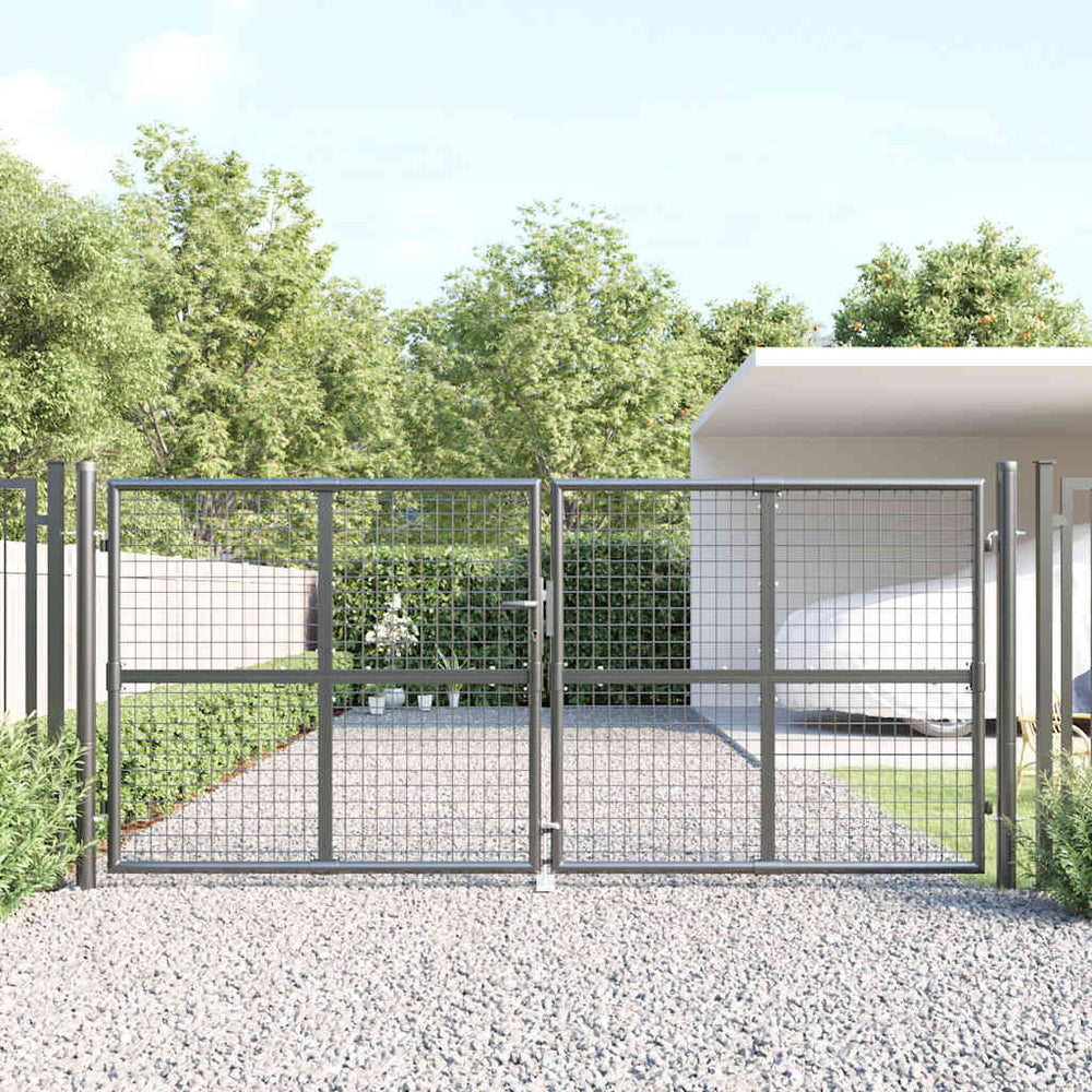 vidaXL Portail de jardin grillagé anthracite 300x125 cm Acier galvanisé