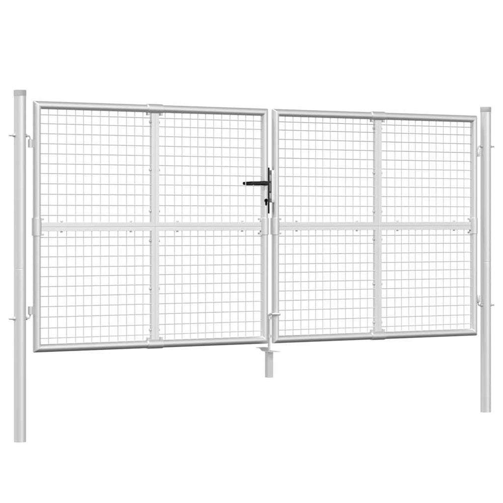 vidaXL Portail de jardin grillagé Argenté 300x125 cm Acier galvanisé