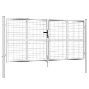 Maschen-Gartentor Silber 300x125 cm Verzinkter Stahl