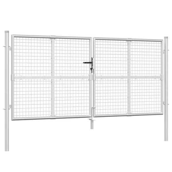 Maschen-Gartentor Silber 300x125 cm Verzinkter Stahl