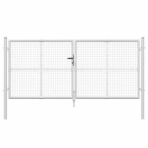 Maschen-Gartentor Silber 300x125 cm Verzinkter Stahl