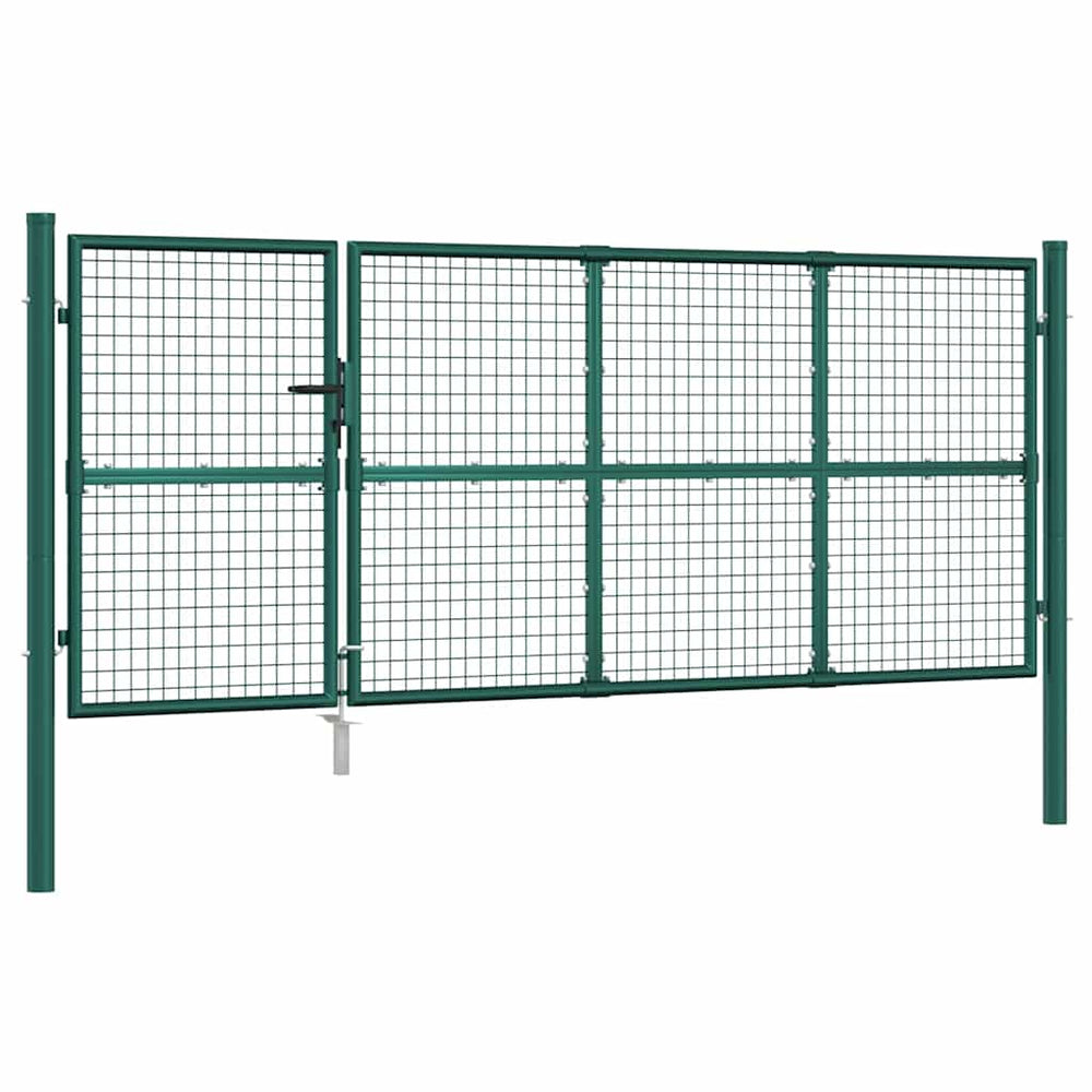 vidaXL Portail de jardin en grillage vert 350x125 cm Acier galvanisé