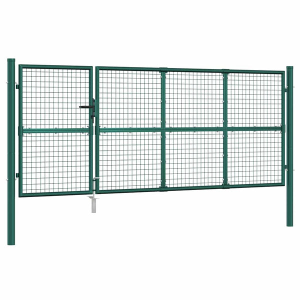 Maschen-Gartentor Grün 350x125 cm Verzinkter Stahl