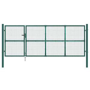 Maschen-Gartentor Grün 350x125 cm Verzinkter Stahl