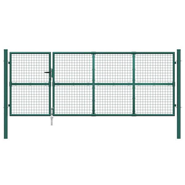 Maschen-Gartentor Grün 350x125 cm Verzinkter Stahl