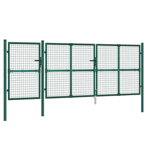 Maschen-Gartentor Grün 400x125 cm Verzinkter Stahl