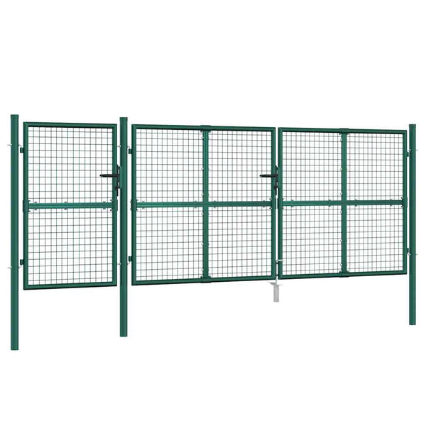 Maschen-Gartentor Grün 400x125 cm Verzinkter Stahl