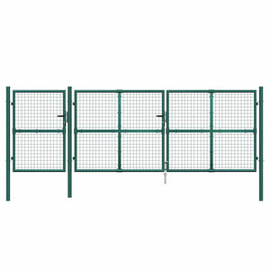 Maschen-Gartentor Grün 400x125 cm Verzinkter Stahl