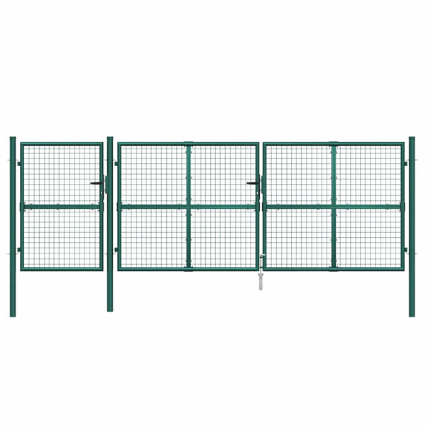 Maschen-Gartentor Grün 400x125 cm Verzinkter Stahl