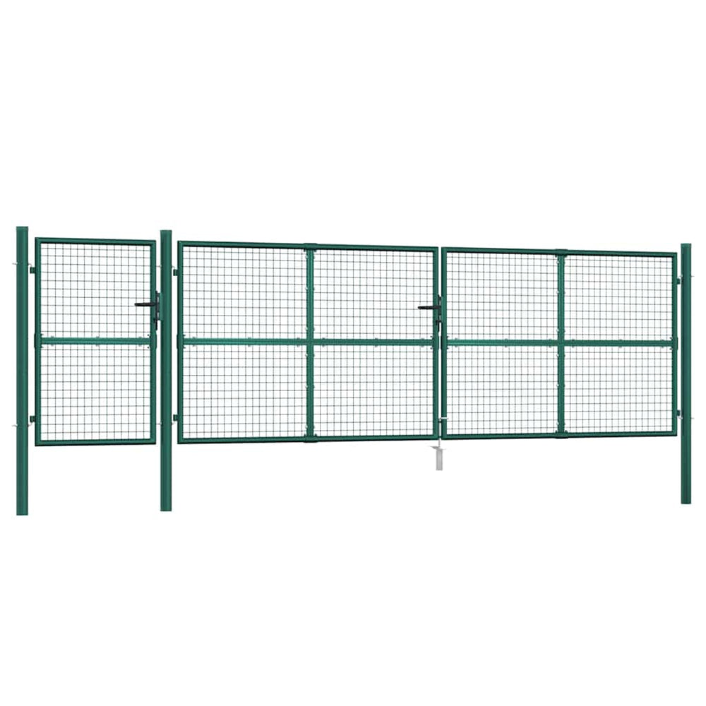 vidaXL Portail de jardin grillagé vert 500x125 cm Acier galvanisé