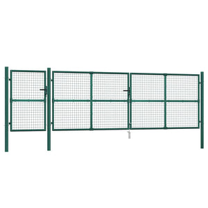 Maschen-Gartentor Grün 500x125 cm Verzinkter Stahl