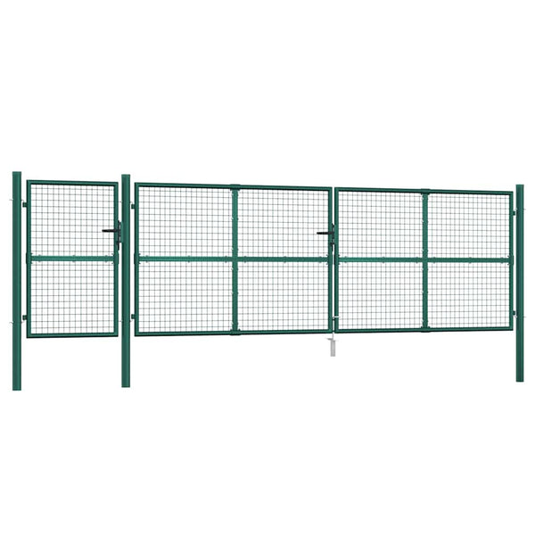 Maschen-Gartentor Grün 500x125 cm Verzinkter Stahl