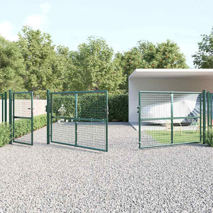 Maschen-Gartentor Grün 500x125 cm Verzinkter Stahl