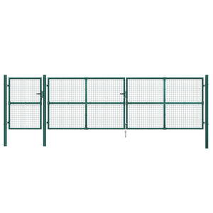 Maschen-Gartentor Grün 500x125 cm Verzinkter Stahl