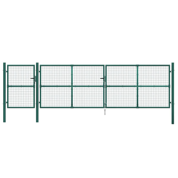 Maschen-Gartentor Grün 500x125 cm Verzinkter Stahl