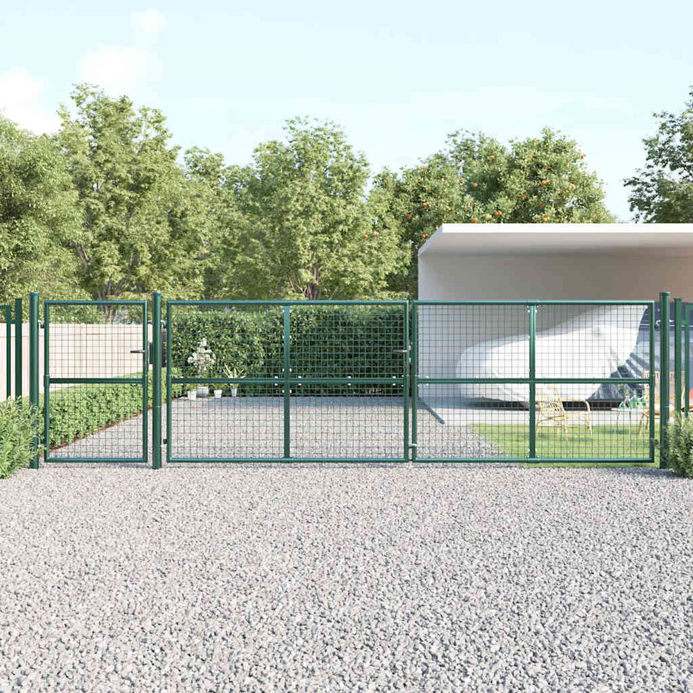 vidaXL Portail de jardin grillagé vert 500x125 cm Acier galvanisé