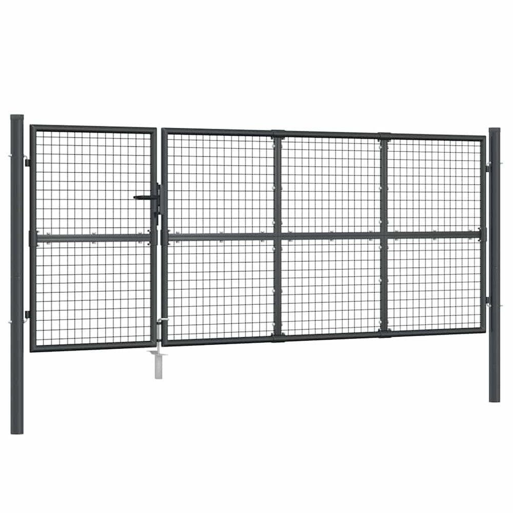 vidaXL Portail de jardin grillagé anthracite 350x125 cm Acier galvanisé