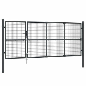Maschen-Gartentor Anthrazit 350x125 cm Verzinkter Stahl
