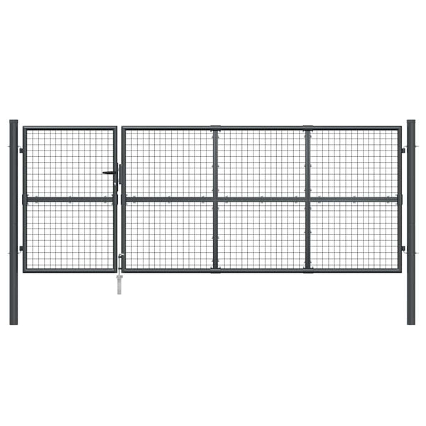 Maschen-Gartentor Anthrazit 350x125 cm Verzinkter Stahl