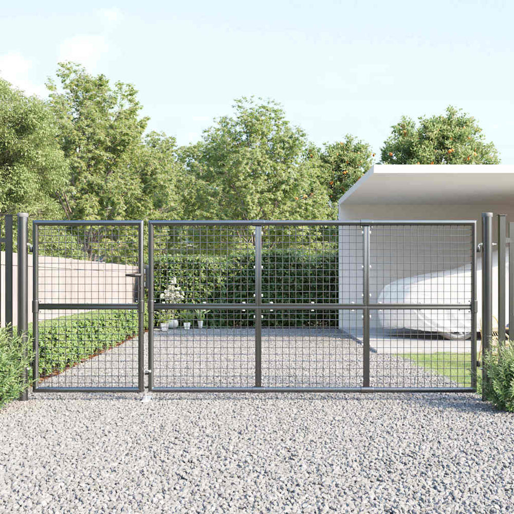 vidaXL Portail de jardin grillagé anthracite 350x125 cm Acier galvanisé