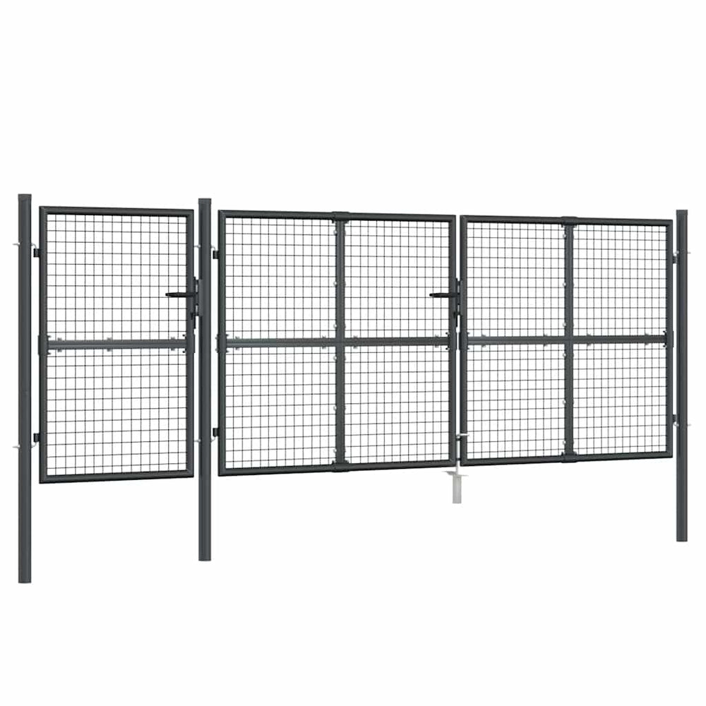 vidaXL Portail de jardin grillagé anthracite 400x125 cm Acier galvanisé