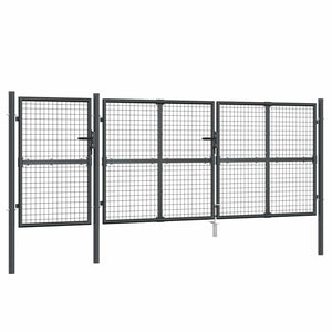 Maschen-Gartentor Anthrazit 400x125 cm Verzinkter Stahl
