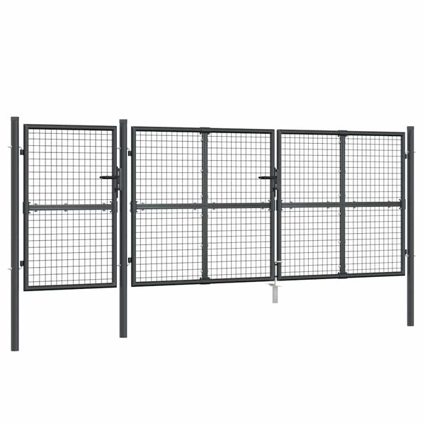 Maschen-Gartentor Anthrazit 400x125 cm Verzinkter Stahl