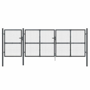 Maschen-Gartentor Anthrazit 400x125 cm Verzinkter Stahl