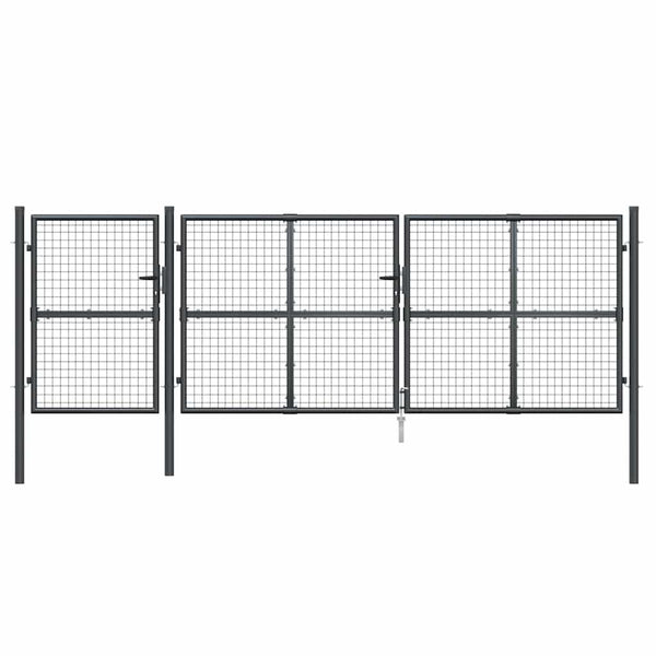 Maschen-Gartentor Anthrazit 400x125 cm Verzinkter Stahl