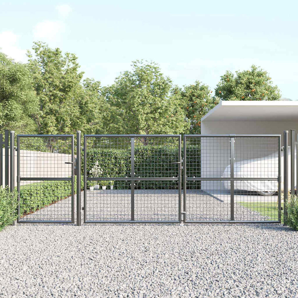 vidaXL Portail de jardin grillagé anthracite 400x125 cm Acier galvanisé