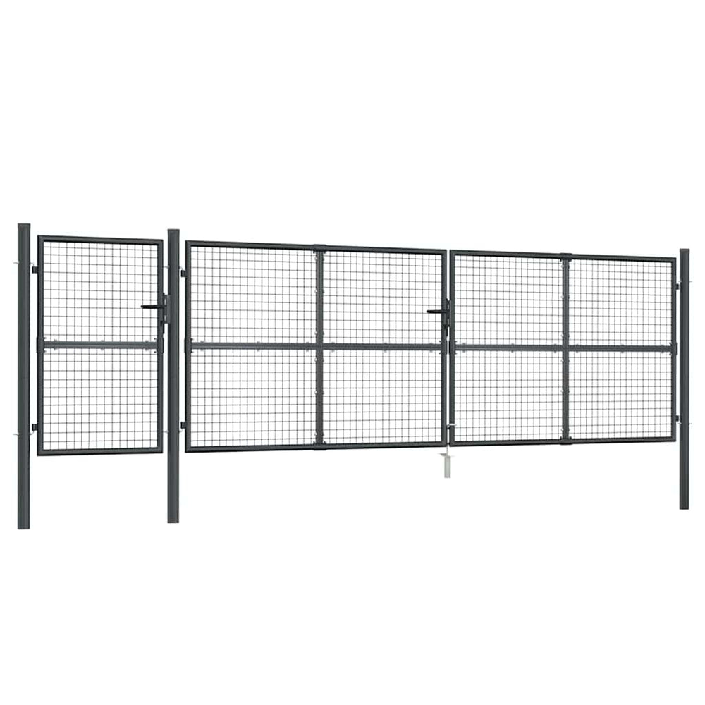 vidaXL Portail de jardin grillagé anthracite 500x125 cm Acier galvanisé