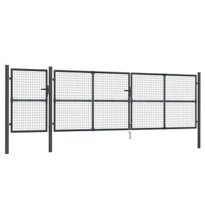 Maschen-Gartentor Anthrazit 500x125 cm Verzinkter Stahl